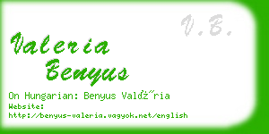 valeria benyus business card